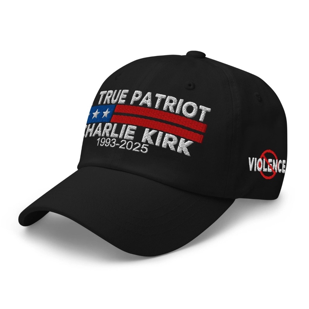 Dad Hat "True Patriot" Charlie Kirk Embroidered USA Flag - Picture 4 of 4